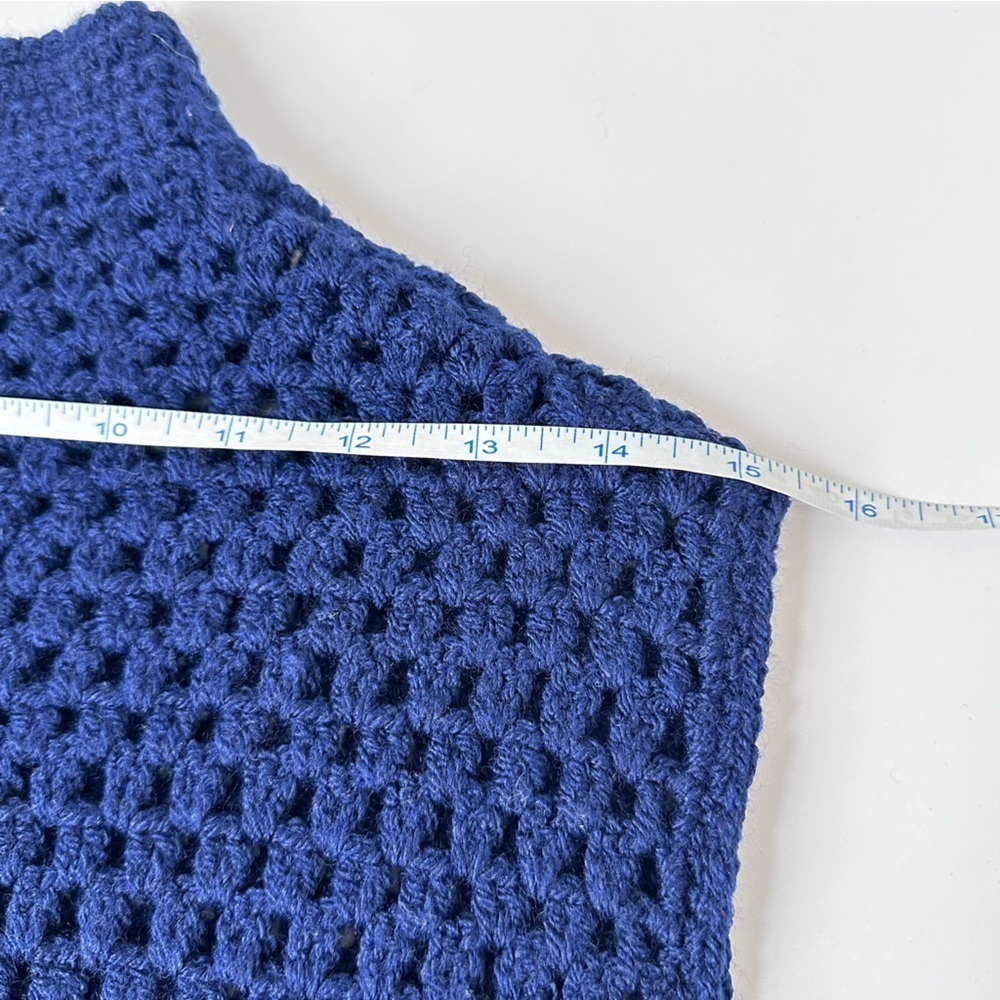 [SOLD] HAND-KNITTED Mock Turtleneck Sleeveless Sweater Dress / Sweater Vest - Picture 8 of 12